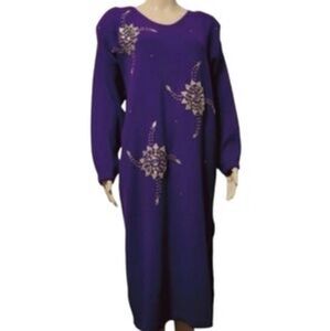 Vintage USA Made One Size Fits Most Long Knit Embellished Swea